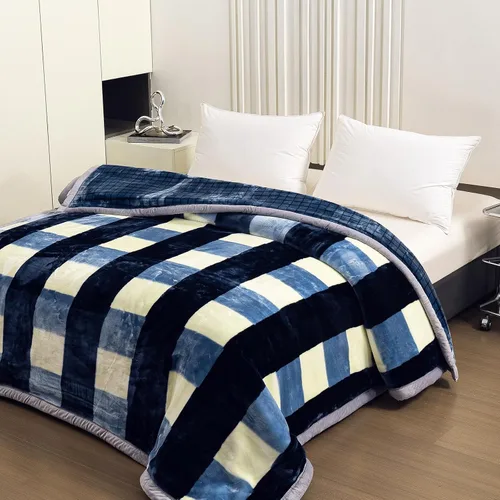 Miniatura 12 de LGYKUMEG - Manta de visón coreana de 59x79 pulgadas, manta suave y cálida de felpa sedosa - Manta reversible de 2 capas Raschel para cama individual