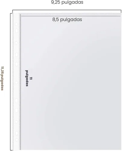Miniatura 2 de PANDRI - Protectores de hojas, paquete de 500 protectores de páginas de plástico transparente y resistente, con 11 agujeros para carpetas de 3