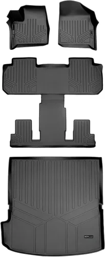Miniatura 44 de SMARTLINER Juego de alfombrillas de piso de 2 filas compatibles con Chevrolet Traverse 2011-2017