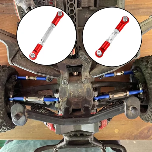 Miniatura 5 de Tensores de metal para varilla, enlaces de dirección, varillas de acoplamiento compatibles con Arrma Granite 4X4 Senton 4X4 Mega550 1/10 RC Car Rojo