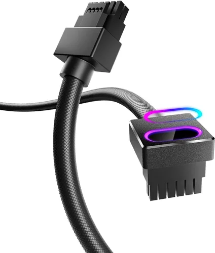Miniatura 18 de AsiaHorse Hydrus-24PIN PC PSU Extensión de Cable ARGB LED, Cable de Extensión de Energía de la Placa Madre de Cobre Diseño Integrado, 2000W de Negro