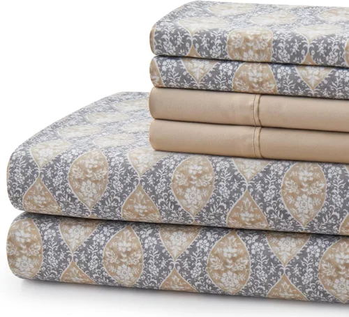 Miniatura 13 de Marina Decoration Ropa de cama ultra suave y sedosa con bolsillo profundo con estampado rico de rayón derivado de bambú para todas las estaciones