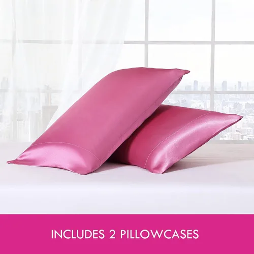 Miniatura 3 de Betsey Johnson - Juego de funda de almohada King, lujoso juego de ropa de cama de satén de 2 piezas, diseñador (rosa, 20 x 40 pulgadas)