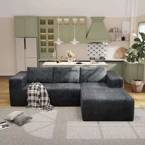 Miniatura 10 de Sofás modulares de pana otomana de 28.74 pulgadas para sala de estar, taburetes de sofá sin hueso, no requiere montaje, sofá profundo en una caja