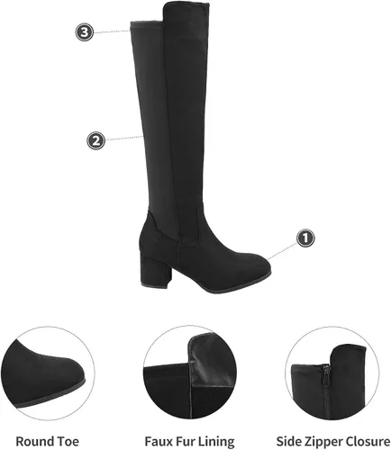 Miniatura 2 de DREAM PAIRS Botas a la rodilla, de tacón alto, para mujer