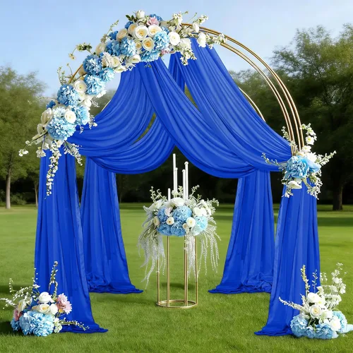 Miniatura 13 de AMZLOKAE Cortinas de arco de boda burdeos 2 paneles de tela de gasa de 18 pies 6 yardas de decoración elegante de gasa Perfecto para ceremonia