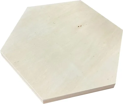 Miniatura 6 de Paneles de madera sin terminar para pintar, tableros con marco hexagonal de madera en blanco para manualidades y vertido de arte