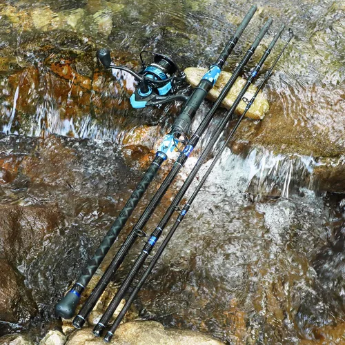 Miniatura 9 de Sougayilang Combo de caña y carrete de pesca de surf, 4 piezas MH/H de agua salada con carrete giratorio de tamaño 5000 (12 pies/15 pies)
