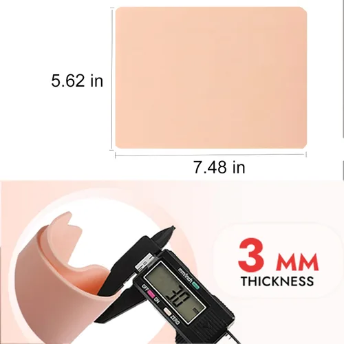 Miniatura 2 de Urknall - 10 piezas de piel falsa de 0.118 in – Urknall piel falsa en blanco para práctica de tatuajes de doble cara pieles falsas tatuajes