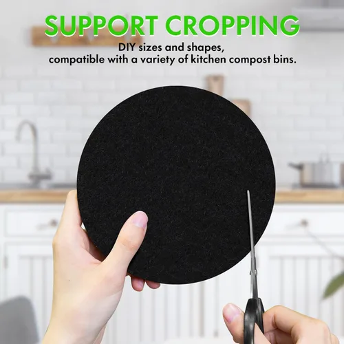 Miniatura 3 de ENLOY - Filtros de compostaje de cocina de 6.5 pulgadas de repuesto de carbón, paquete de 12 filtros de carbón para cubeta de encimera y hogar