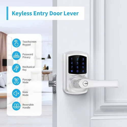 Miniatura 2 de Signstek Entrada sin Llave, Cerradura de Puerta Digital Smartcode para Puerta Principal, Cerradura de Puerta con Teclado con Manija y Llave