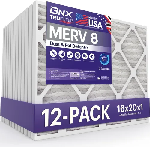 Miniatura 37 de BNX TruFilter - Filtro de aire MERV 8 de 16 x 25 x 1 pulgadas (paquete de 12) – Fabricado en Estados Unidos – Protección contra el polvo
