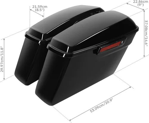 Miniatura 3 de TCT-MOTORPARTS - Alforjas rígidas completas con pestillo negro Negro vívido con pestillos negros