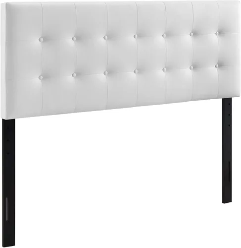 Miniatura 4 de Cabecero de cama individual, Modway Emily, tapizado en vinilo de color blanco, Tela, Blanco (White Vinyl)