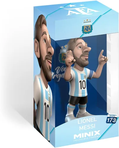 Miniatura 2 de MINIX COLLECTIBLE FIGURINES - Lionel Messi, figura oficial de Argentina, deportiva coleccionable de 4.7 in, regalo único de fútbol para todas