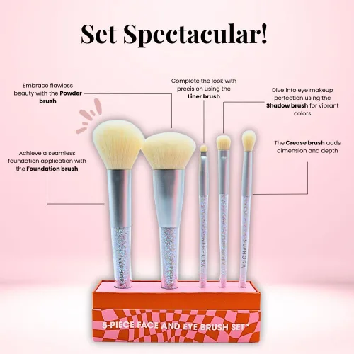 Miniatura 4 de SEPHORA COLLECTION - Juego de brochas para rostro y ojos (5 piezas)