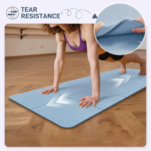 Miniatura 3 de Foldable Yoga Mat for Travel 72"x 32"x 0.32"Inch, 8mm Thick Folding Exercise Mat, Outdoor Non-slip Pilates Mat for Women & Men, Wide Yoga Mat