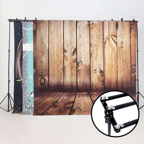 Miniatura 6 de Efavormart - Kit de soporte de fondo de barra transversal triple de 8 x 10 pies, soporte de fondo metálico ajustable 3 en 1, sistema de fotografía