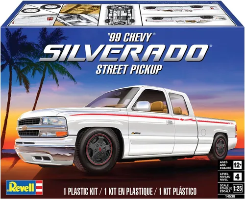 Miniatura 2 de Revell 14538 '99 Chevy Street Silverado Street Pickup 1:25 escala, kit de construcción de modelo de camioneta de 150 piezas, nivel de habilidad 4