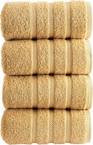 Miniatura 30 de HALLEY Paquete de 4 toallas de mano turcas de alta calidad (4 piezas) de 650 GSM, altamente absorbentes, súper suaves, 100% algodón, 4 toallas