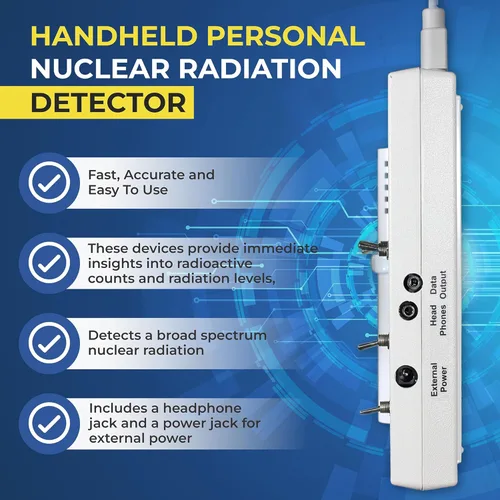 Miniatura 4 de GCA-07W monitor profesional Geiger de detección de radiación nuclear con medidor digital y sonda de varilla externa - certificación de la NRC