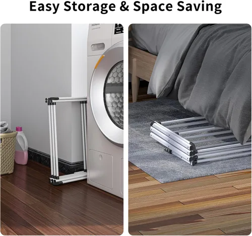 Miniatura 6 de Estante de secado de ropa de 3 niveles, estante de secado plegable, estante de lavandería para interiores y exteriores para secar ropa, diseño