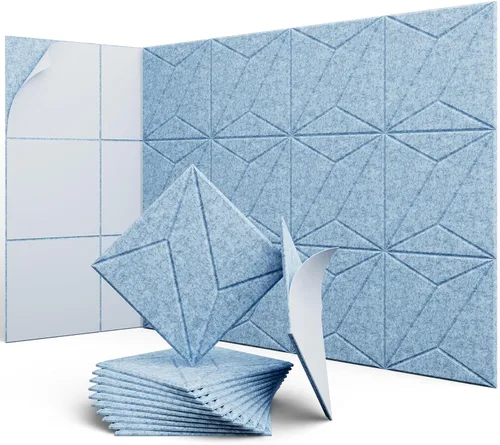 Miniatura 10 de Paneles Acústicos Hexagonales - Paquete de 12 Paneles de Absorción de Sonido de Alta Densidad 12"X10"X0.4" para Reducción Mejorada de Ruido, Diseño
