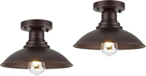 Miniatura 8 de GOLDHILL Luz de Granero Exterior Negra con Cuello de Ganso, Luces de Tocador de Estilo Granja con Base E26, Luces Exteriores Redondas para Casa