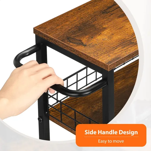 Miniatura 6 de YBING - Carrito de almacenamiento delgado, carrito de servicio rodante para la cocina de 4 niveles con ruedas, carrito móvil estrecho con asa