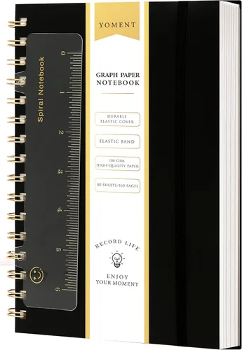 Miniatura 17 de Cuaderno de espiral de cuadrícula de puntos, tamaño A5, 160 páginas, cuaderno de papel grueso, cuaderno de plástico de tapa dura de 5 x 7 pulgadas