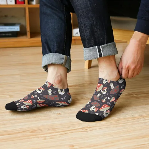 Miniatura 6 de devor Crew Socks Short for Men's Socks Short Socks Trendy Mushrooms Funny Mushrooms Magic Mushrooms Plant Forest Sock