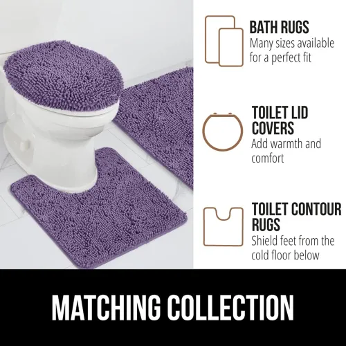 Miniatura 125 de Gorilla Grip - Tapete de baño de felpilla gruesa, suave y absorbente, secado rápido, de microfibra, con reverso de caucho, para piso de ducha, Nube