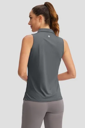 Miniatura 2 de SANTINY Women's Sleeveless Golf Shirt V-Neck Tennis Tank Tops Collared Golf Polo Shirts for Women