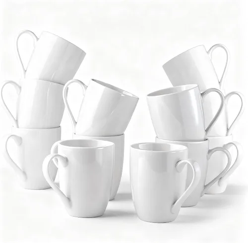 Miniatura 17 de GBhome Juego de 6 tazas de café de 12 onzas, tazas de café de cerámica con flores adhesivas para hombre, mujer, mamá, papá, juego de tazas de café