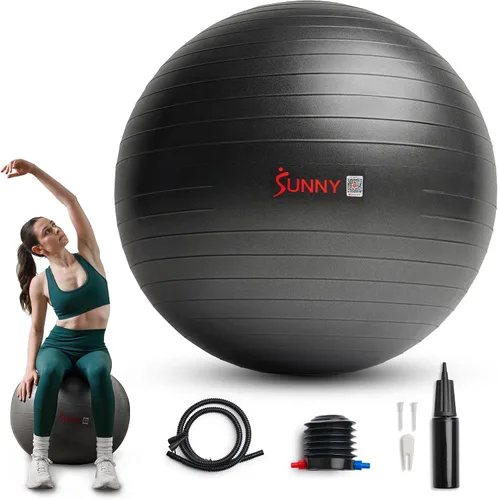 Miniatura 12 de Sunny Health & Fitness Pelota de ejercicio antiestallidos de alta calidad para fuerza central, yoga, pilates, barra, terapia física, equilibrio
