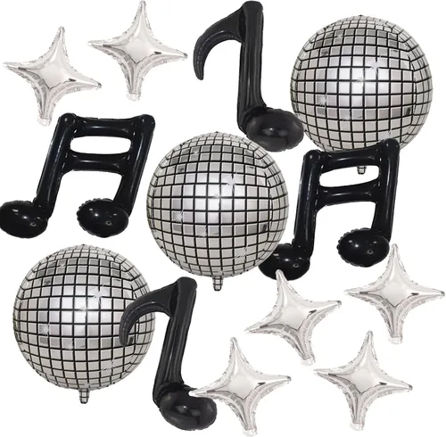 Miniatura 5 de FBQ Kit de arco de globos de discoteca 4D, globos de aluminio de disco de los años 70, 80, 90, fiesta de discoteca, aniversario, decoración