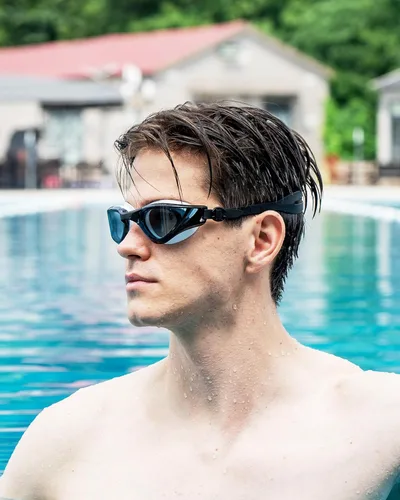 Miniatura 2 de Gafas de natación, visión súper clara, gafas de natación para adultos, adecuadas para todo tipo de programas de natación Negro Blanco