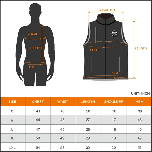 Miniatura 6 de JYK Men's Polar Fleece Heated Vest with 10000mAh 7.4V2A Battery Pack, 6 Heating Zones