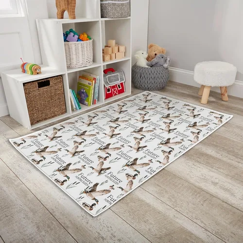 Miniatura 9 de HawSkgFub Alfombra de área de juegos de animales de selva africana para niños y niñas pequeños, elefante, jirafa, león, cebra, antideslizante, Safari