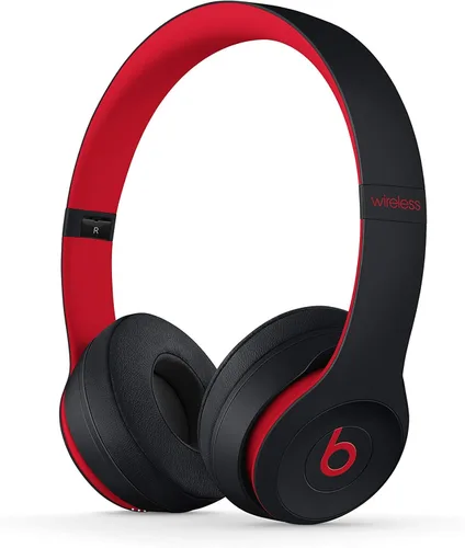 Beats Solo3 Auriculares inalámbricos sobre la oreja – Colección Beats Decade – Desafiante Negro-Rojo (Renovado)