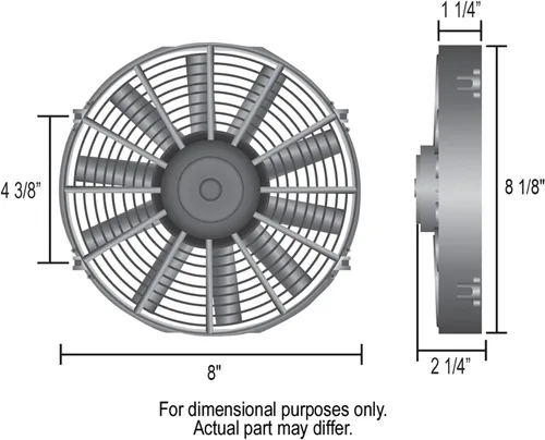 Miniatura 2 de Derale 16908 Ventilador eléctrico de alto rendimiento Dyno-Cool de 8 pulgadas, negro