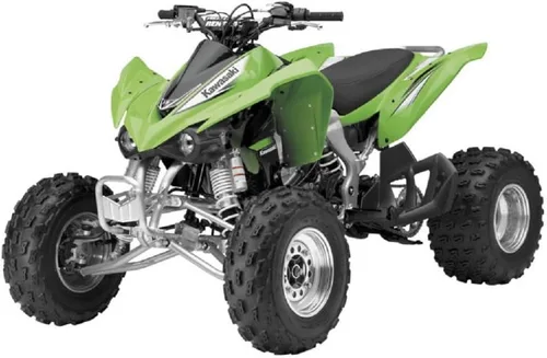 NewRay 57503 - Piezas de ciclo naranja, juguete a escala 1:12, color verde, Kawasaki KFX 450R, réplica de 4 ruedas