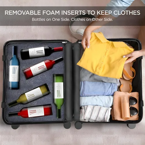 Miniatura 8 de boldworks Maleta de Vino para Aviones 12 Botellas de Equipaje de Vino para Viajes en Avión con Cerradura Aprobada por TSA y Inserto Removible