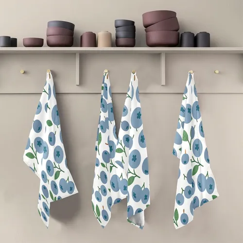 Miniatura 5 de Juego de 4 paños de cocina Abstrac Blueberry, ultra suaves, absorbentes, toallas de cocina, toallas de mano, paños de limpieza reutilizables
