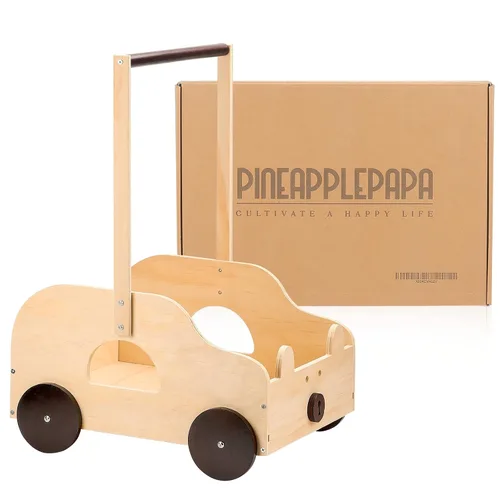 Miniatura 9 de Cesta de madera para baby shower con ruedas de diseño de oso, caja de almacenamiento personalizada con asa, cesta grande de regalo para recién