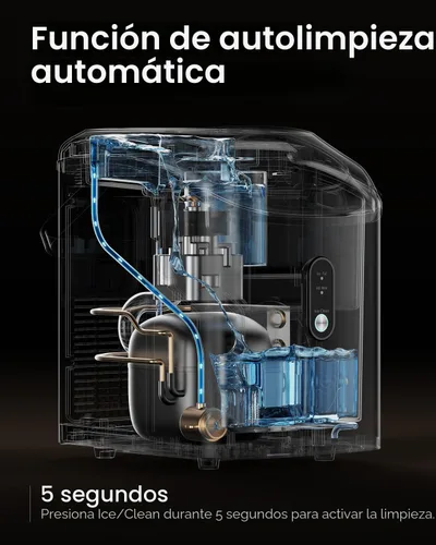 Miniatura 3 de VIVIDMOO Nugget - Máquina de hielo para encimera, 34 libras/día, máquina de hielo portátil de guijarros sónicos con autolimpieza, hielo rápido en 6