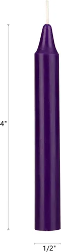 Miniatura 2 de Mega Candles 20 piezas Velas Cónicas Mini Exquisitas de Conjuro Sin Aroma Morado Oscuro, 4 Pulgadas de Alto x 1/2 Pulgada de Diámetro, Campanillas