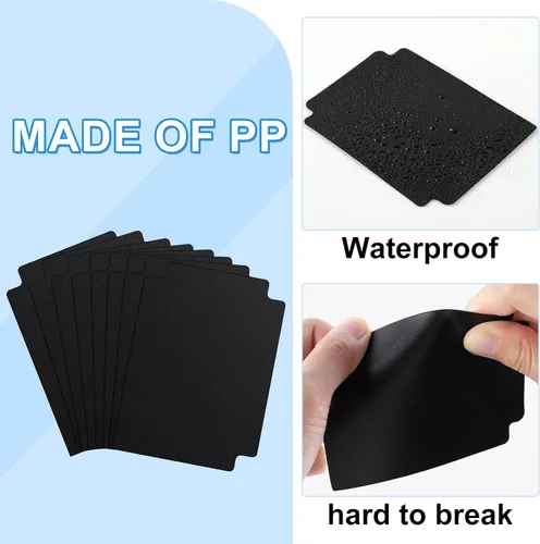 Miniatura 3 de 60 piezas de separadores para tarjetas de juego negros, separadores de cartas para juegos de mesa TCG, organizador de almacenamiento para reunión
