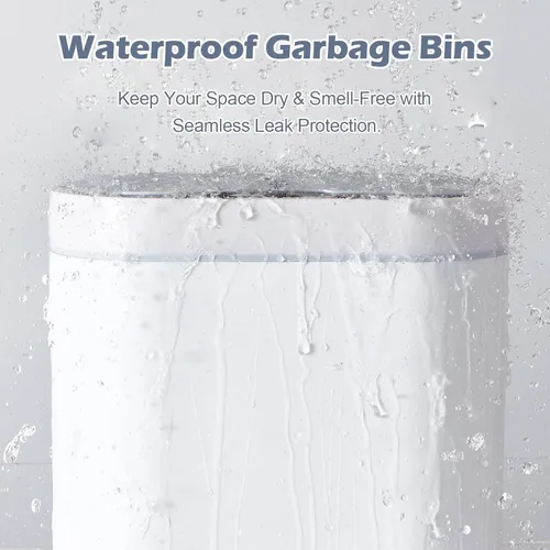 Miniatura 3 de ELPHECO Paquete de 2 cubos de basura con sensor de movimiento de baño de 2.5 galones + 2 galones de basura automático para decoración de baño, cubo
