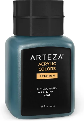 Miniatura 20 de ARTEZA Pintura acrílica, A100 amarillo limón, 33.8 onzas líquidas, tarro de 30.3 fl oz, opaco, de secado rápido, pinturas acrílicas para pintar A503